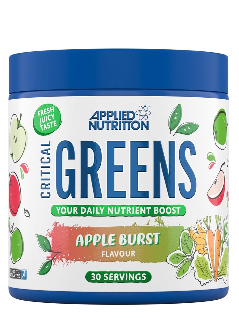 Applied Nutrition Critical Greens Super Greens Powder – 150g (Apple Burst) 17 Superfood Extracts, Boosts Immunity & Digestion  - Image 1
