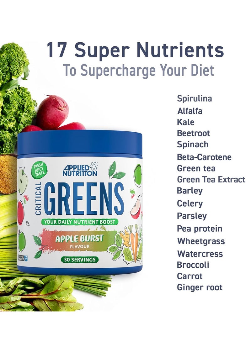 Applied Nutrition Critical Greens Super Greens Powder – 150g (Apple Burst) 17 Superfood Extracts, Boosts Immunity & Digestion  - Image 2