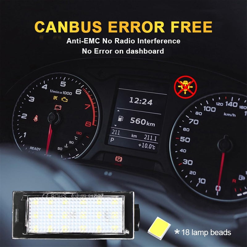QASULER LED License Plate Light for Renault Vehicles - Image 5