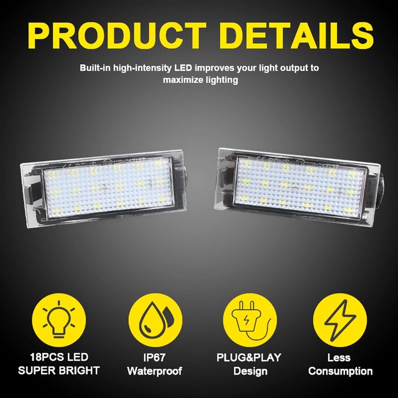 QASULER LED License Plate Light for Renault Vehicles - Image 4