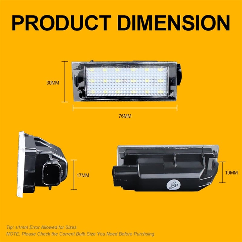QASULER LED License Plate Light for Renault Vehicles - Image 2