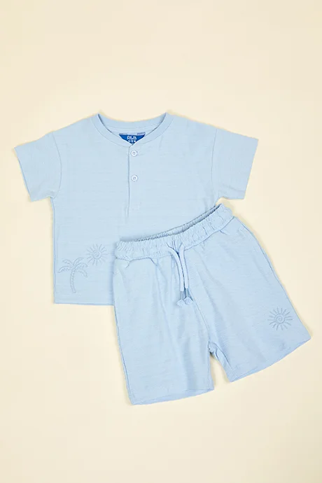 R&B Embroidered T-Shirt and Shorts Set