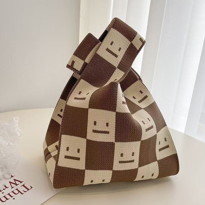 2025 Xipu Special Festive Wedding Gift Bag Special Hand Bag Vest Bag Sweet and Festive Knitted Bag 90g kami-smiley face