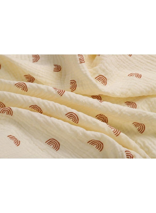 Onacosht Muslin Bassinet Sheets 35" X 20" Compatiable with AMKE 3 in 1 Bassinets, MiClassic, Uiuwoo, Foalom, YADAQE, Milliard and TCBunny Bassinet, 100% Cotton Breathable and Soft 2 Pack, Natural and Rainbow - Image 2