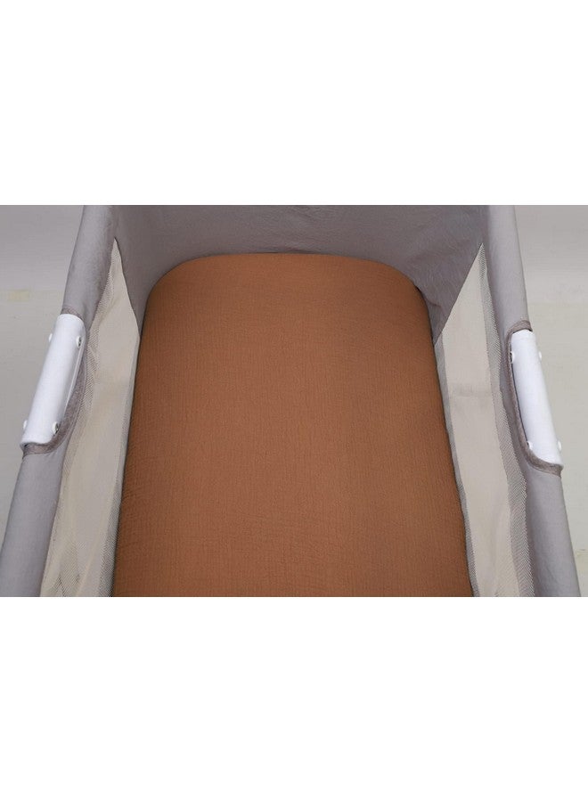 Onacosht Muslin Bassinet Sheets 35" X 20" Compatiable with AMKE 3 in 1 Bassinets, MiClassic, Uiuwoo, Foalom, YADAQE, Milliard and TCBunny Bassinet, 100% Cotton Breathable and Soft 2 Pack, Natural and Rainbow - Image 5