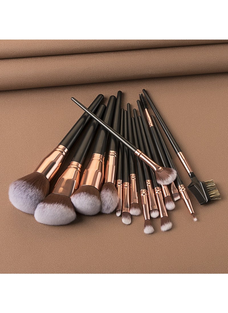 ponny 15Pcs Professional Makeup Brushes Set with Bag Premium Synthetic Makeup Brush  Foundation Eyeshadow Brush Travel Make up Brushes Set for Girls Women Gifts  - Image 5