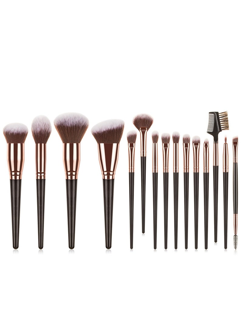 ponny 15Pcs Professional Makeup Brushes Set with Bag Premium Synthetic Makeup Brush  Foundation Eyeshadow Brush Travel Make up Brushes Set for Girls Women Gifts  - Image 2