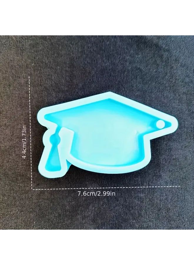 Blue Graduation Cap Silicone Mold For DIY Pendant Keychain Hanging Decoration - Image 5