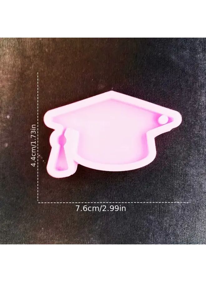 Blue Graduation Cap Silicone Mold For DIY Pendant Keychain Hanging Decoration - Image 4