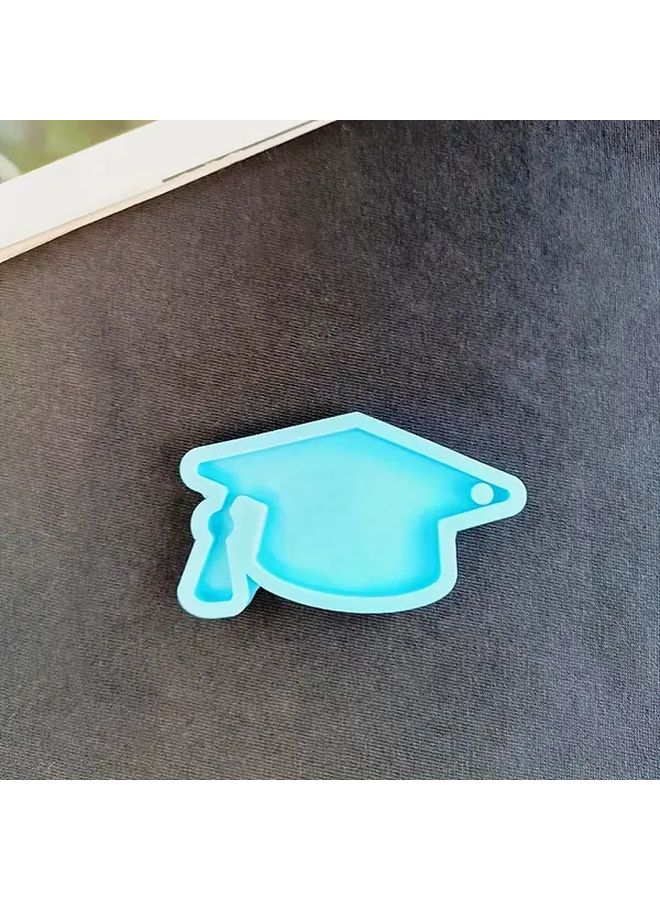 Blue Graduation Cap Silicone Mold For DIY Pendant Keychain Hanging Decoration - Image 3