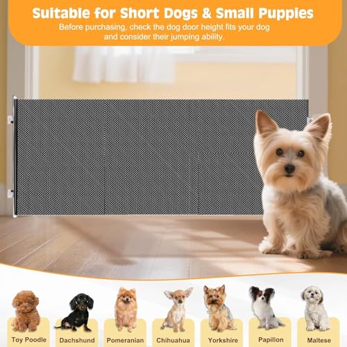 yuyingji 15" Step Over Retractable Dog Gate, No-Drill Pet Barrier for Doorways & Stairs, Easy Human Access & Pet Containment, Adjustable Small Dog Gate for Indoor Use - Image 3