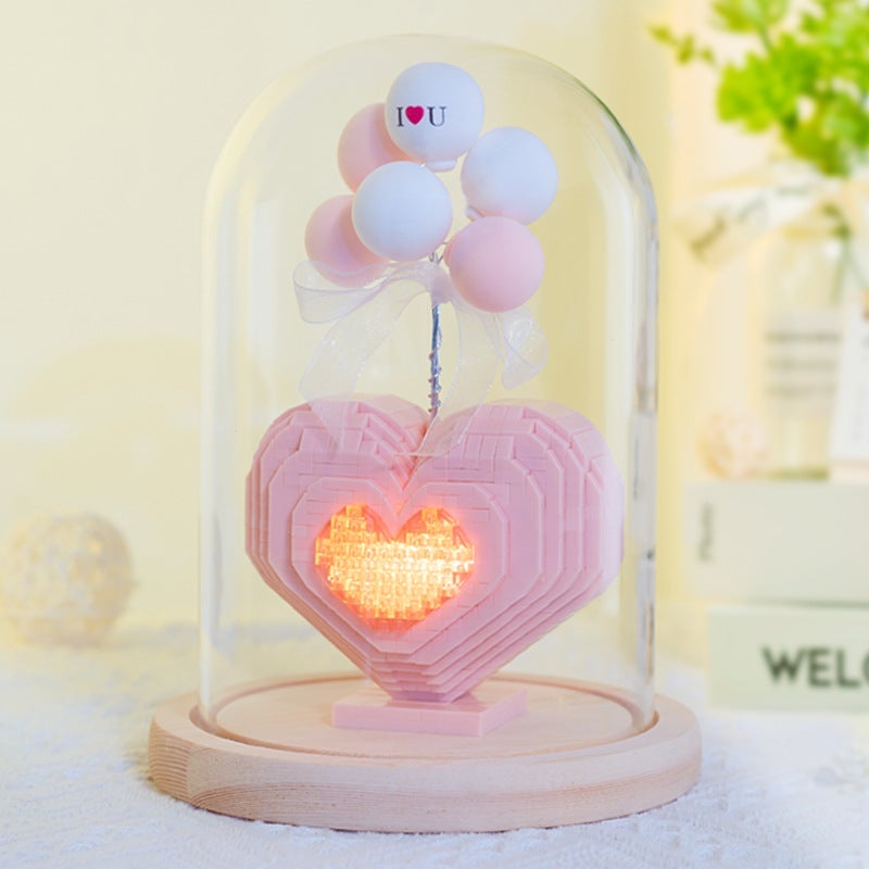 Elegant 6909 Pink Love 520 Valentine'S Day Gift For Girlfriend Assembled Building Blocks Confession Balloon Ornaments - Image 3