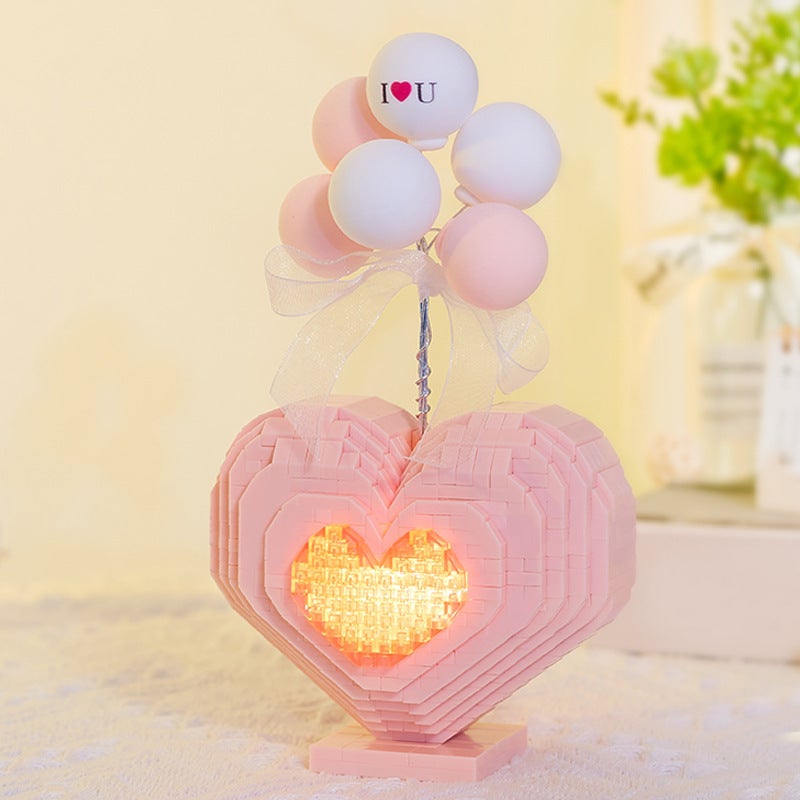 Elegant 6909 Pink Love 520 Valentine'S Day Gift For Girlfriend Assembled Building Blocks Confession Balloon Ornaments - Image 2