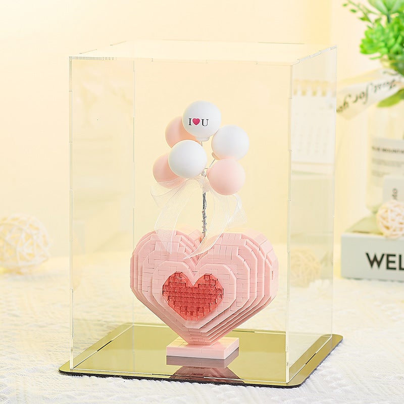 Elegant 6909 Pink Love 520 Valentine'S Day Gift For Girlfriend Assembled Building Blocks Confession Balloon Ornaments - Image 5