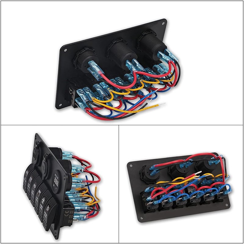 Wivplex 6 Gang Toggle Switch Panel with USB Charger - Image 2