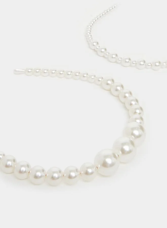 Styli Set of 2 - Faux Pearl Embellished Headband
