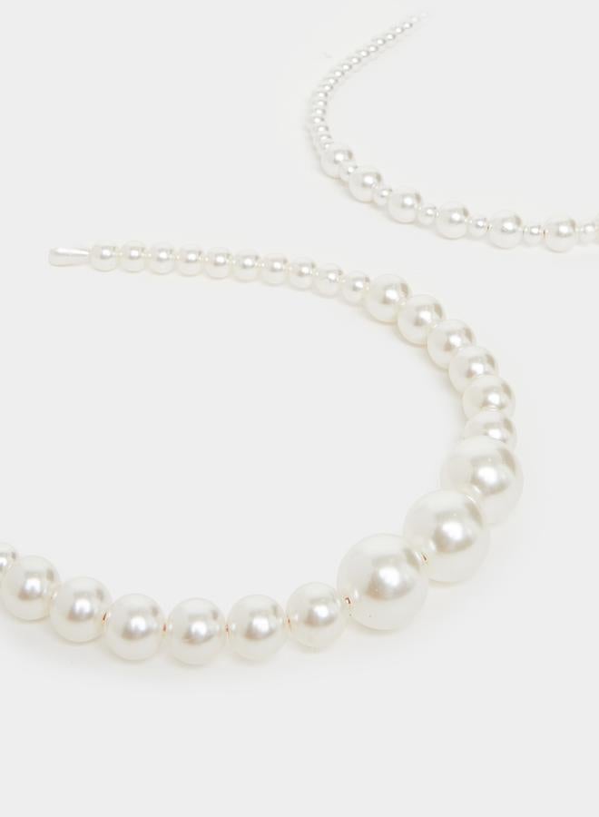 Styli Set of 2 - Faux Pearl Embellished Headband  - Image 5