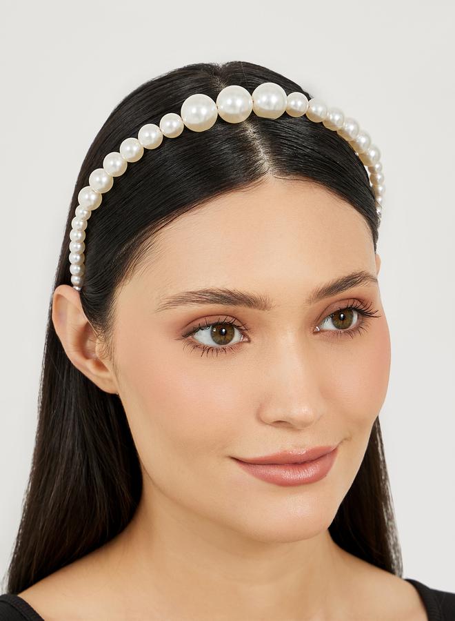 Styli Set of 2 - Faux Pearl Embellished Headband  - Image 3