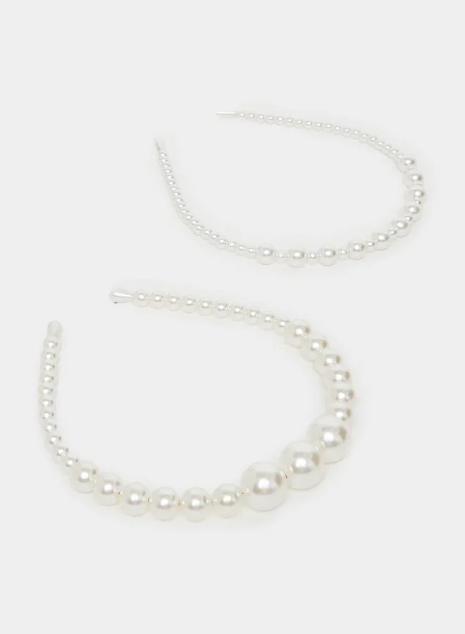 Styli Set of 2 - Faux Pearl Embellished Headband