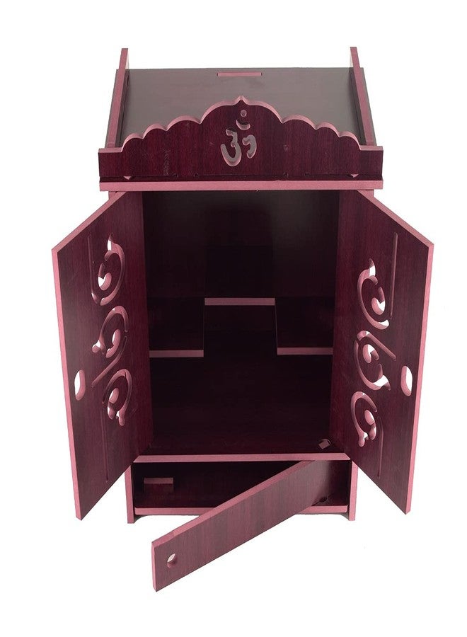 Lyrics Creation Beautiful MDF Wooden Temple,Home Temple, Pooja Mandir, Wall Hanging and Table Top Home Mandir Temple, Home Decor Beautiful Wooden Temple, Dark Brown (43*23*19 cm) (Maroon 1) - Image 4