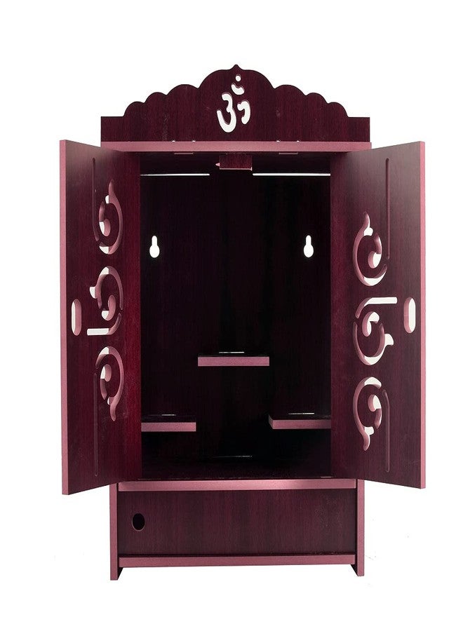 Lyrics Creation Beautiful MDF Wooden Temple,Home Temple, Pooja Mandir, Wall Hanging and Table Top Home Mandir Temple, Home Decor Beautiful Wooden Temple, Dark Brown (43*23*19 cm) (Maroon 1) - Image 3