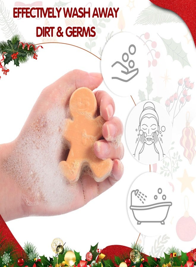 Heigble 90 Pcs Christmas Soap Bars Christmas Gift Bulk with 30 Holiday Glycerin Snowflake Xmas Tree Santa Clause Gingerbread Men Soap 30 Bag 30 Tag for Guest Coworker Bathroom(Brown,Gingerbread) - Image 3