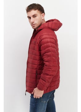 Trespass Men Brand Logo Quilted Jacket, Red  - Image 3