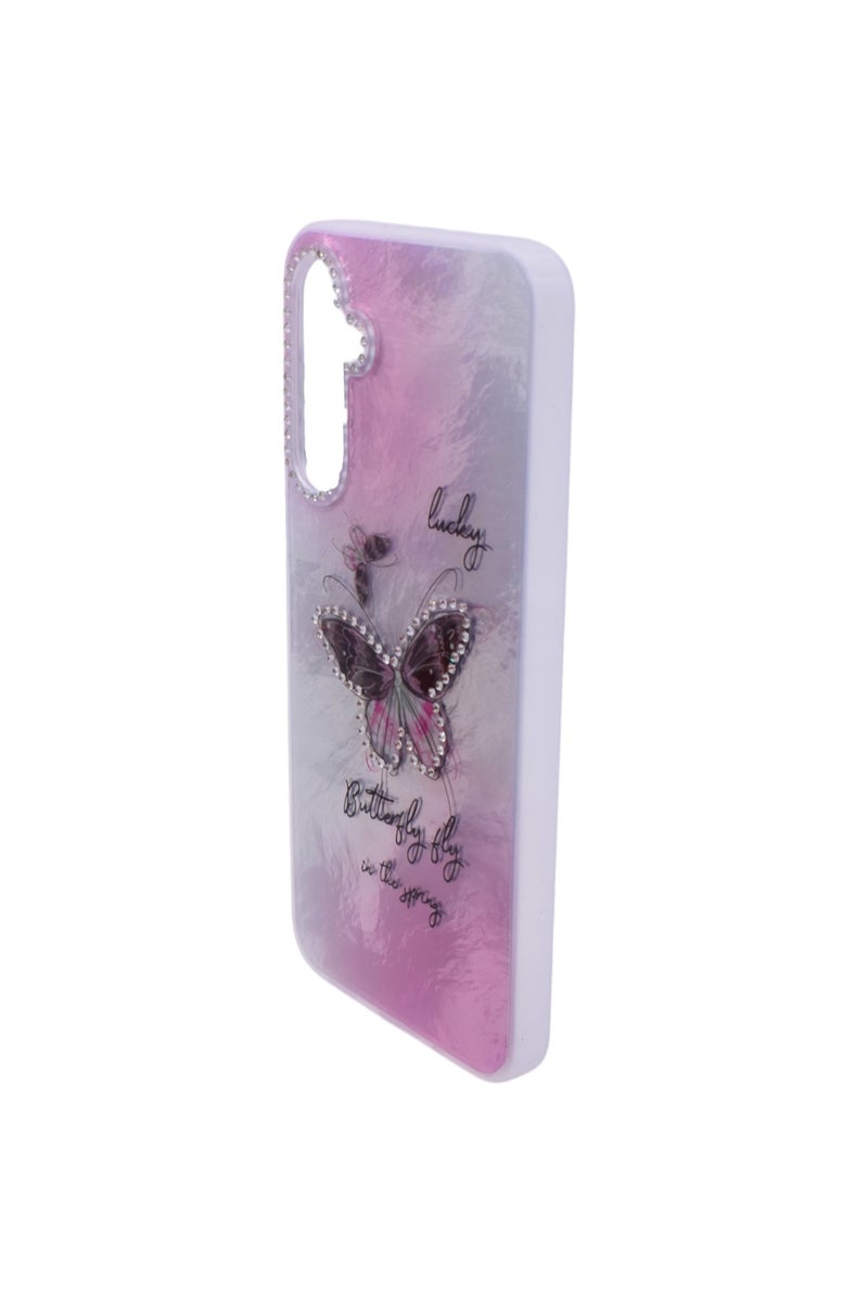TPU Butterflies and Rhinestones Back Cover Case For Samsung Galaxy A16 - Multicolor CFS221 - Image 2