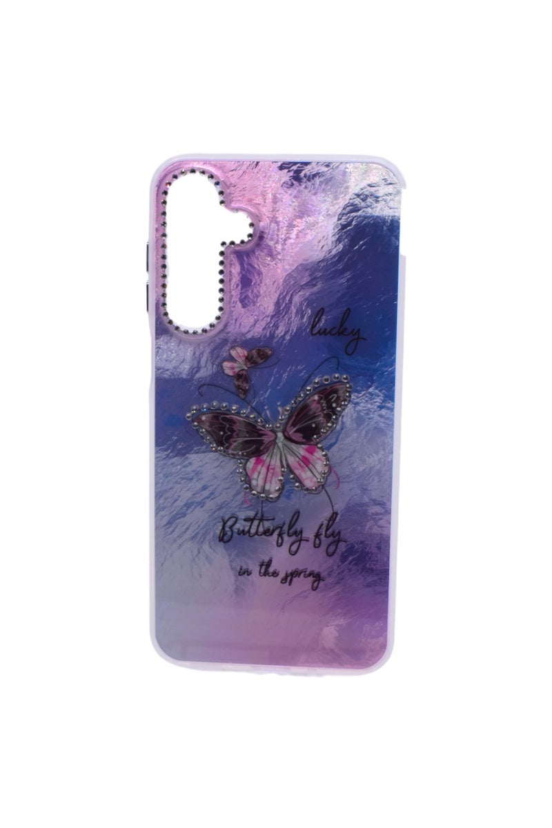 TPU Butterflies and Rhinestones Back Cover Case For Samsung Galaxy A16 - Multicolor CFS221 - Image 1