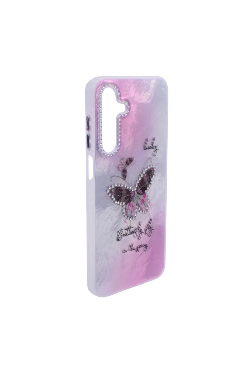 TPU Butterflies and Rhinestones Back Cover Case For Samsung Galaxy A16 - Multicolor CFS221 - Image 3