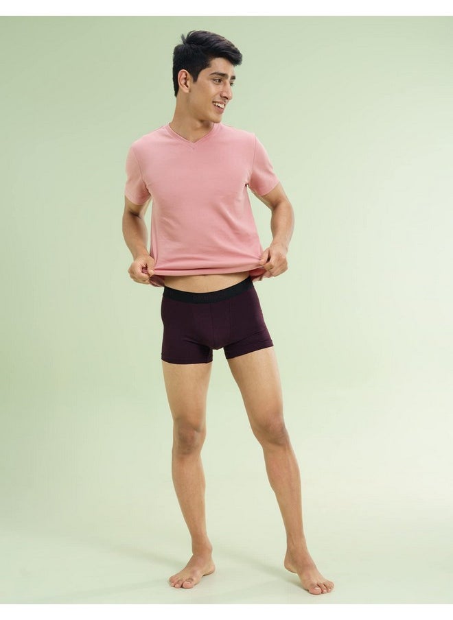 DaMENSCH - DAMENSCH Mens Premium Cotton Solid Trunks ReFRSH Single of Peppermint Powered-Pack of 1-Loyal Maroon-X-Large - Image 1