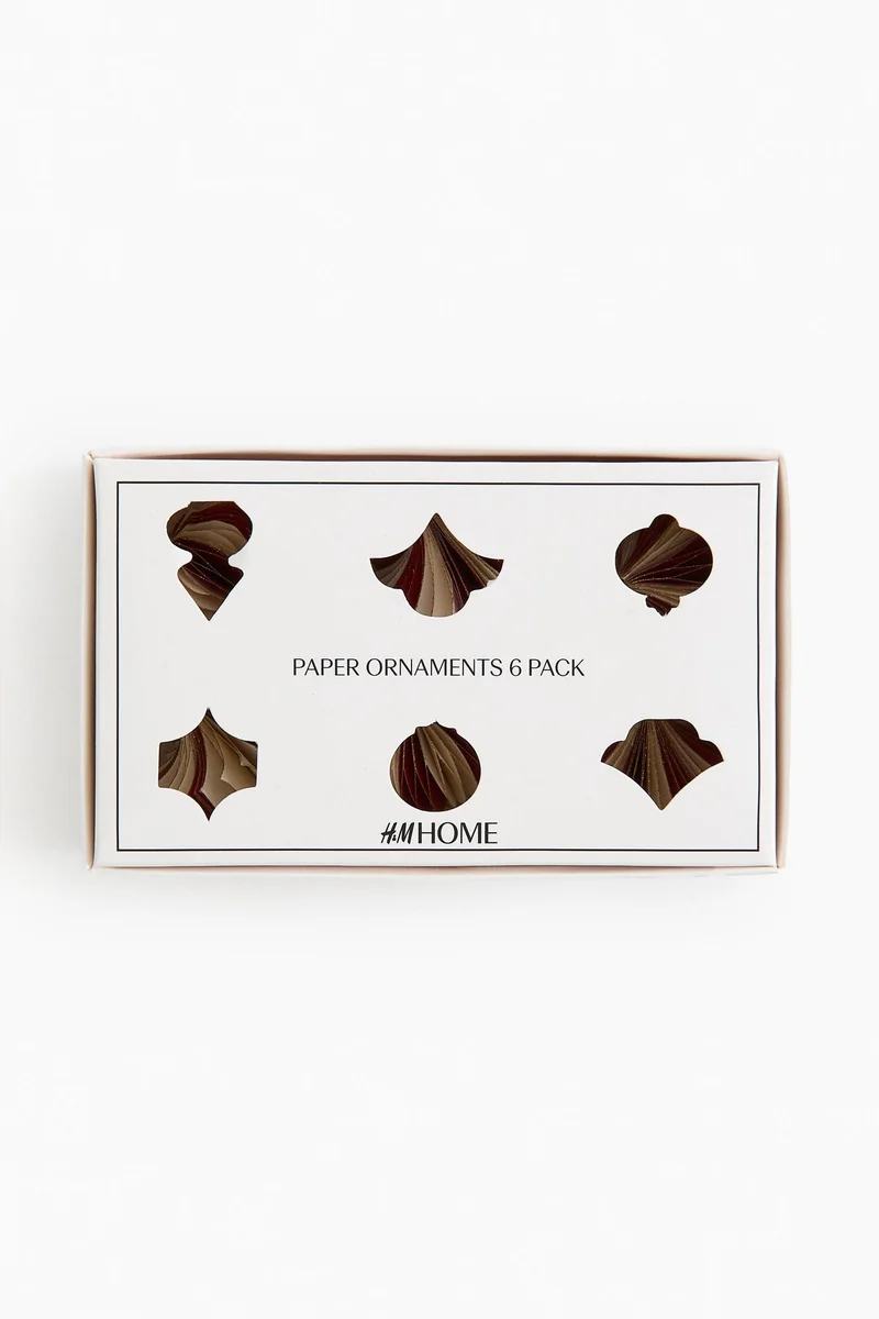 H&M 6-pack Christmas paper decorations