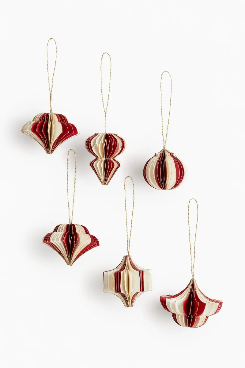 H&M 6-pack Christmas paper decorations