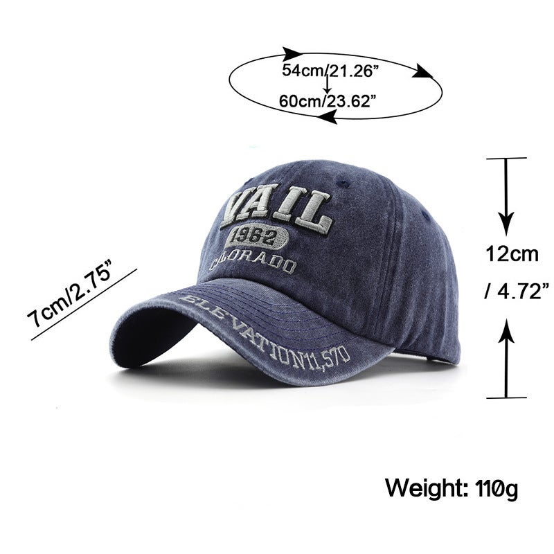 Baseball Cap Crossborder VAIL Letter  Unisex Cotton Curved Brim Hat - Image 2