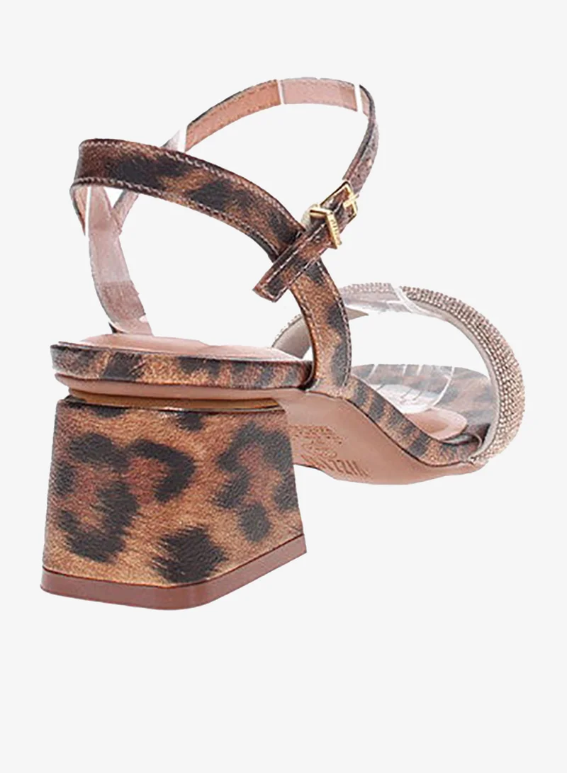 VIZZANO Leopard Mid Heels Sandals for Women – Sling Back Heel Sandals for Girls with Ankle Strap for Women | Best Price UAE