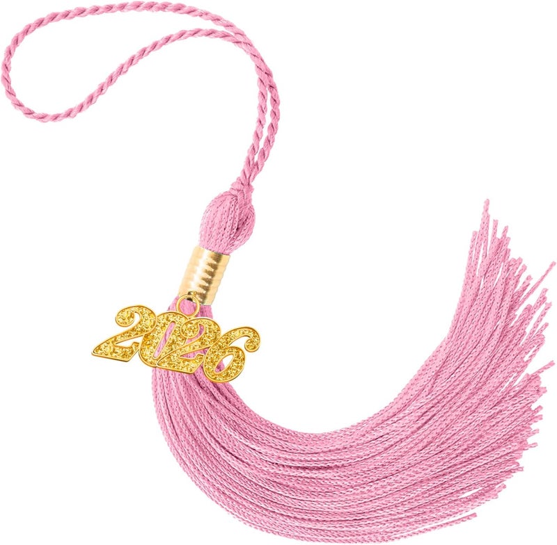 RHOttbiy 2026 Graduation Tassel, 2026 Tassel Graduation, 2026 Tassels for Graduations Cap with 2026 Year Gold Charms for Graduate Cap, Pink Graduations Tassels for Class of 2026 Graduate Ceremonies Accessories - Image 1