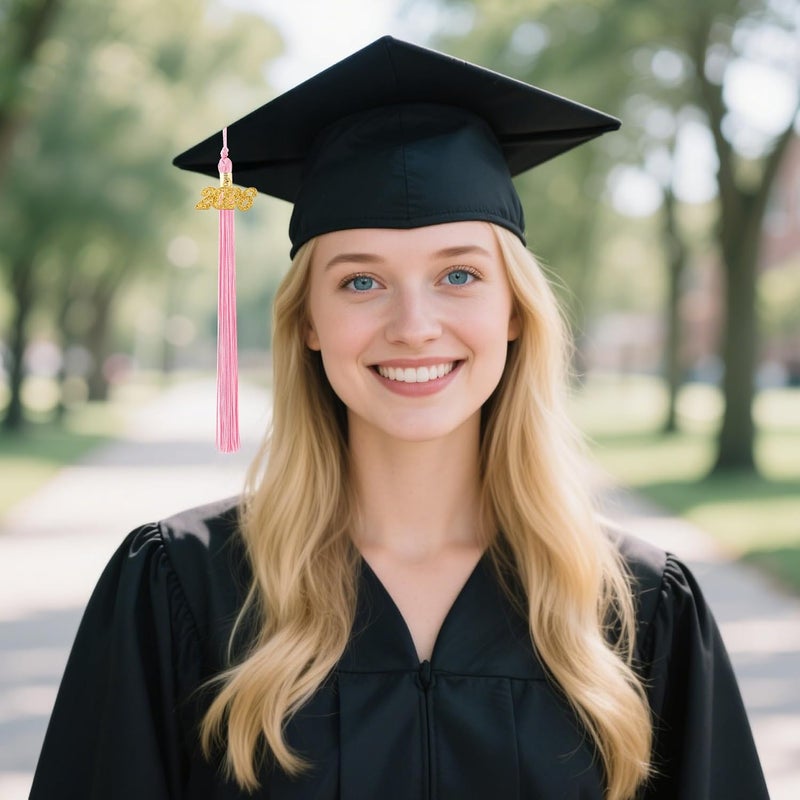 RHOttbiy 2026 Graduation Tassel, 2026 Tassel Graduation, 2026 Tassels for Graduations Cap with 2026 Year Gold Charms for Graduate Cap, Pink Graduations Tassels for Class of 2026 Graduate Ceremonies Accessories - Image 2