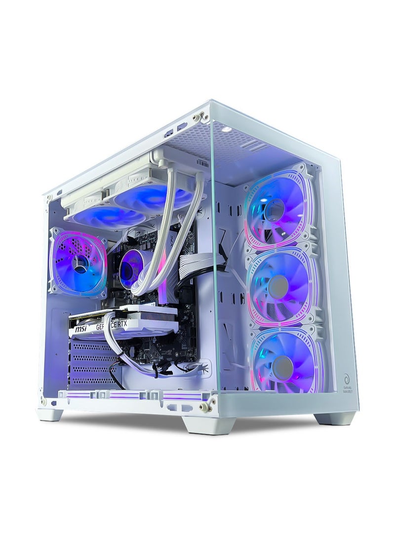 Game Sekret Nova Series Gaming PC - Intel Core i5-13600K 3.5GHZ Processor | RTX 4060 8GB GPU | 32GB DDR5 RAM | NV.2 1TB NVMe SSD | 750W PSU | 240mm Liquid Cooler | RGB 7 Fan Case | Windows 11 Pro | Desktop Computer Tower (White)  - Image 1