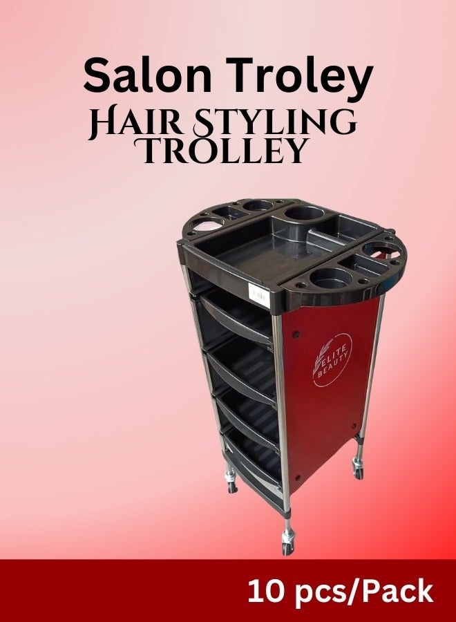 هونج كونج عربة صالونات التجميل عربة تقسيم باللون الأحمر للاستخدام المنزلي صالونات التجميل وصالونات الحلاقة - Image 2