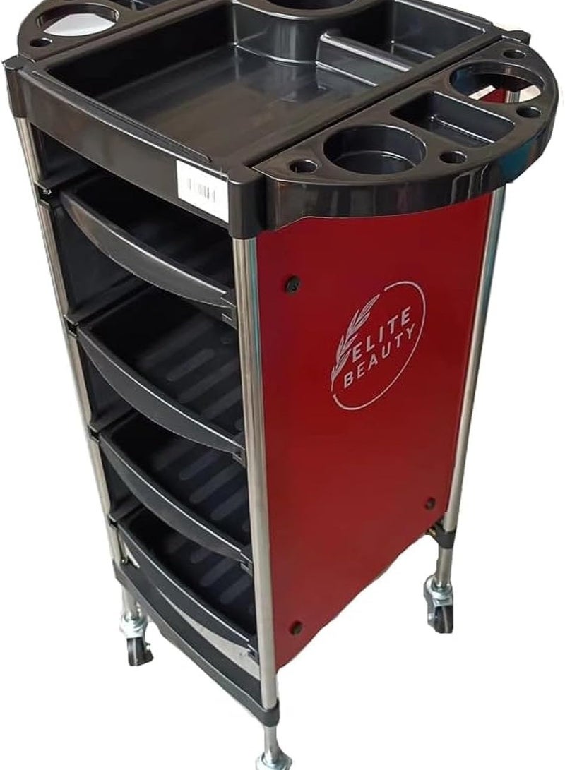 هونج كونج عربة صالونات التجميل عربة تقسيم باللون الأحمر للاستخدام المنزلي صالونات التجميل وصالونات الحلاقة - Image 1