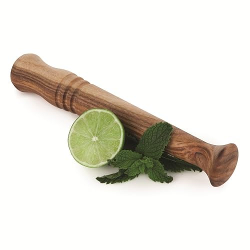 Twine Acacia Wood Mojito Muddler for Cocktails with Jute Storage Pouch, Bar Accessories, Cocktail Muddler, Drink Muddler, Set of 1, Wood Grain - Image 1