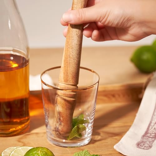 Twine Acacia Wood Mojito Muddler for Cocktails with Jute Storage Pouch, Bar Accessories, Cocktail Muddler, Drink Muddler, Set of 1, Wood Grain - Image 5
