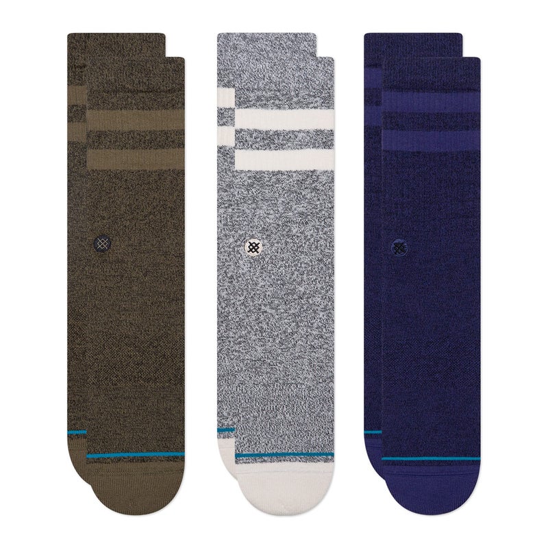 Stance Casual Cotton Crew Joven Socks 3-Pack, Cotton Blend and Cushioning Arch Support, Multicolor Joven Gray Shades, Medium - Image 1