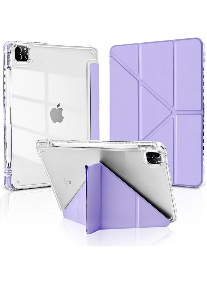 ELTRAZONE iPad Pro 11 Inch Protective Case 2018 2020 2021 2022, 1st 2nd 3rd 4th Gen, 5-in-1 Multi-Angle Stand, Shockproof Clear Transparent Back Cover with Pencil Holder - Image 1