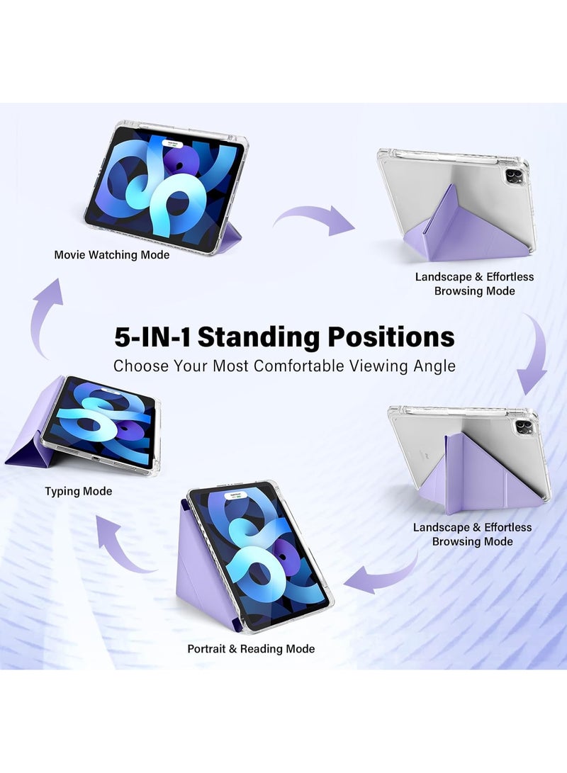 ELTRAZONE iPad Pro 11 Inch Protective Case 2018 2020 2021 2022, 1st 2nd 3rd 4th Gen, 5-in-1 Multi-Angle Stand, Shockproof Clear Transparent Back Cover with Pencil Holder - Image 4