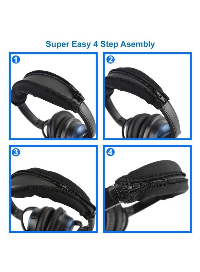 Mmobiel Replacement Headband Cover Cushion Headphones Protector compatible with Bose QuietComfort QC15 QC2 (Black) - Image 5
