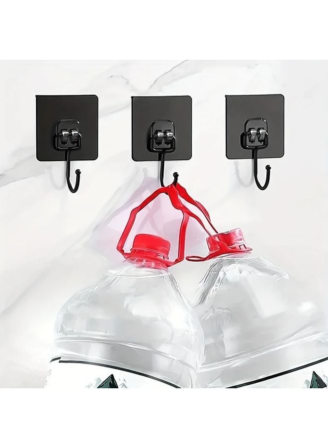 10pcs Heavy Duty Adhesive Wall Hooks Nail Free Reusable Plastic Hangers For Coats Towels - Image 5