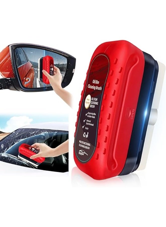 فرشاة تنظيف غشاء الزيت للسيارات مع بخاخ رغوي قابل لإعادة الاستخدام، لوحة تنظيف زجاج مطورة مضادة للضباب، مزيل غشاء الزيت الزجاجي لنوافذ السيارات والزجاج الأمامي، فرشاة تنظيف زجاج السيارة متعددة الاستخدامات بسعة 120 مل - Image 3