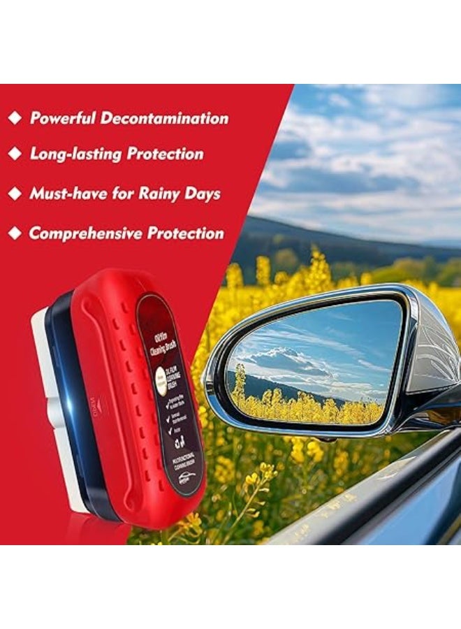 فرشاة تنظيف غشاء الزيت للسيارات مع بخاخ رغوي قابل لإعادة الاستخدام، لوحة تنظيف زجاج مطورة مضادة للضباب، مزيل غشاء الزيت الزجاجي لنوافذ السيارات والزجاج الأمامي، فرشاة تنظيف زجاج السيارة متعددة الاستخدامات بسعة 120 مل - Image 4