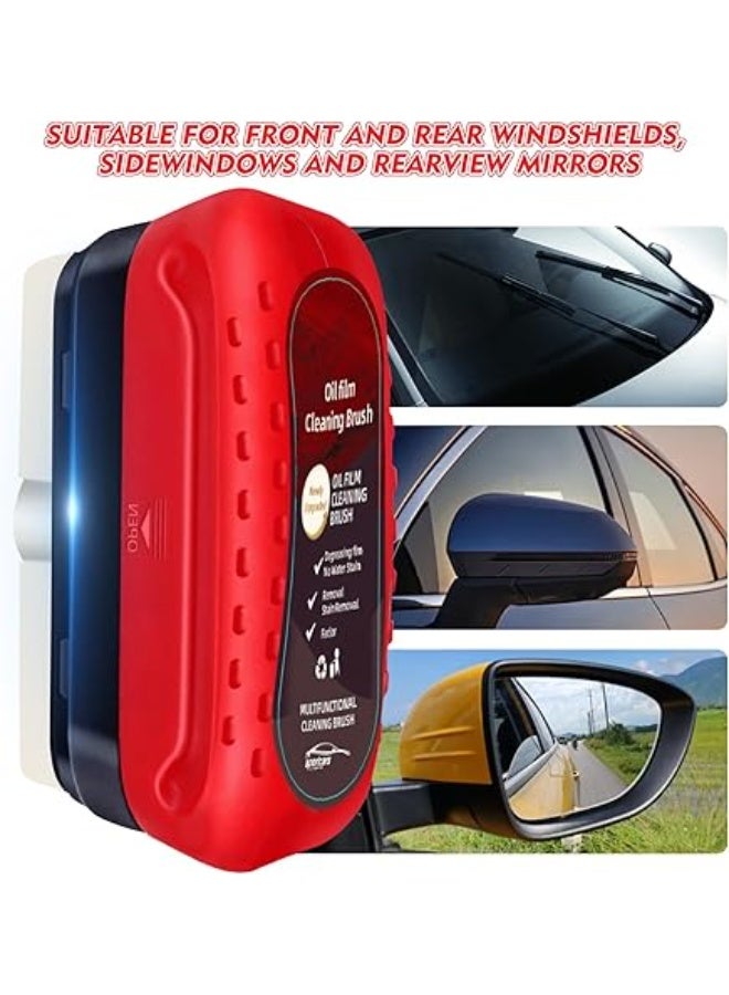 فرشاة تنظيف غشاء الزيت للسيارات مع بخاخ رغوي قابل لإعادة الاستخدام، لوحة تنظيف زجاج مطورة مضادة للضباب، مزيل غشاء الزيت الزجاجي لنوافذ السيارات والزجاج الأمامي، فرشاة تنظيف زجاج السيارة متعددة الاستخدامات بسعة 120 مل - Image 2